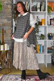 Twisted Sister Crinkle Midi Skirt Oyster